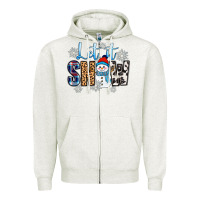 Oatmeal Heather let it snow Zipper Hoodie - Zillion Design Studio