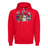 Red let it snow Zipper Hoodie - Zillion Design Studio