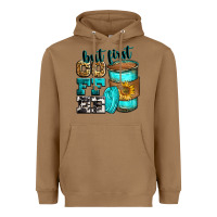 Toasted Coconut but first coffee Heavyweight Hoodie - Zillion Design Studio