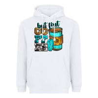 White but first coffee Heavyweight Hoodie - Zillion Design Studio