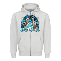 Dove Grey hello winter rainbow Zipper Hoodie - Zillion Design Studio