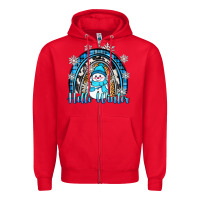 Red hello winter rainbow Zipper Hoodie - Zillion Design Studio