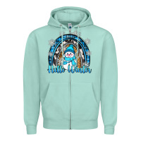Seafoam hello winter rainbow Zipper Hoodie - Zillion Design Studio
