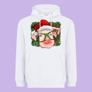 Christmas Pig Heavyweight Hoodie Designed By Ranaportraitstore