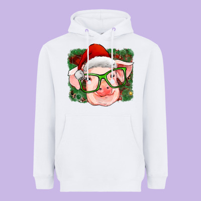 Christmas Pig Heavyweight Hoodie Designed By Ranaportraitstore