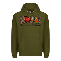 Army Green Peace love western christmas trees Premium Hoodie - Jasminsmagicworld