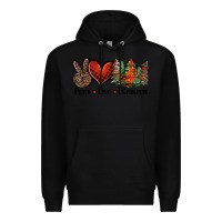Black Peace love western christmas trees Premium Hoodie - Jasminsmagicworld