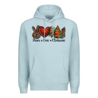 Blue Mist Peace love western christmas trees Premium Hoodie - Jasminsmagicworld