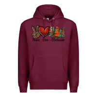 Burgundy Peace love western christmas trees Premium Hoodie - Jasminsmagicworld