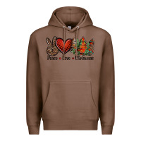 Chestnut Peace love western christmas trees Premium Hoodie - Jasminsmagicworld