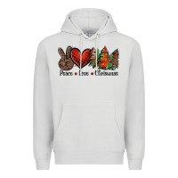 Dove Grey Peace love western christmas trees Premium Hoodie - Jasminsmagicworld
