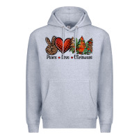 Heather Grey Peace love western christmas trees Premium Hoodie - Jasminsmagicworld