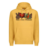 Mustard Peace love western christmas trees Premium Hoodie - Jasminsmagicworld