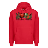 Red Peace love western christmas trees Premium Hoodie - Jasminsmagicworld