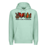 Seafoam Peace love western christmas trees Premium Hoodie - Jasminsmagicworld
