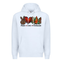 White Peace love western christmas trees Premium Hoodie - Jasminsmagicworld