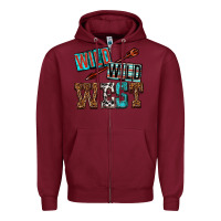 Burgundy wild wild west Zipper Hoodie - texasbilliewilder
