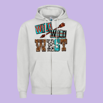 Wild Wild West Zipper Hoodie Designed By Texasbilliewilder