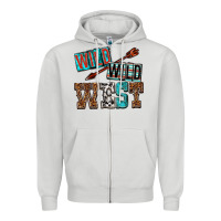 Dove Grey wild wild west Zipper Hoodie - texasbilliewilder