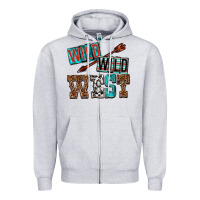 Heather Grey wild wild west Zipper Hoodie - texasbilliewilder