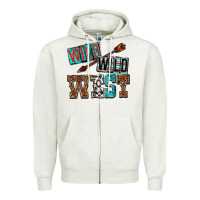 Oatmeal Heather wild wild west Zipper Hoodie - texasbilliewilder