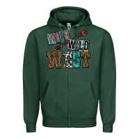 Sports Green wild wild west Zipper Hoodie - texasbilliewilder