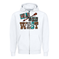 White wild wild west Zipper Hoodie - texasbilliewilder