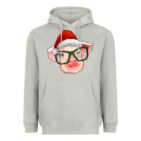 Moon Dust christmas pig with santa claus hat Heavyweight Hoodie - RanaPortraitStore