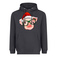 Smoke christmas pig with santa claus hat Heavyweight Hoodie - RanaPortraitStore