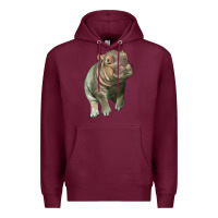 Burgundy baby hippo Premium Hoodie - LillyAllenDesigns