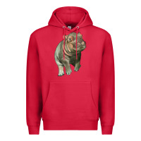 Cardinal baby hippo Premium Hoodie - LillyAllenDesigns