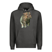 Charcoal Heather baby hippo Premium Hoodie - LillyAllenDesigns