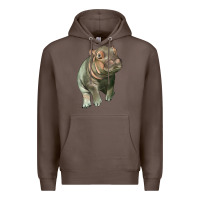 Coffee baby hippo Premium Hoodie - LillyAllenDesigns