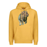 Mustard baby hippo Premium Hoodie - LillyAllenDesigns