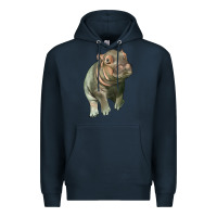 Navy baby hippo Premium Hoodie - LillyAllenDesigns