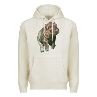 Oatmeal Heather baby hippo Premium Hoodie - LillyAllenDesigns