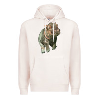 Pale Pink baby hippo Premium Hoodie - LillyAllenDesigns