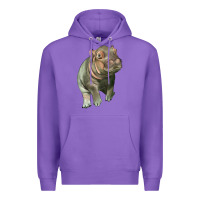 Purple baby hippo Premium Hoodie - LillyAllenDesigns