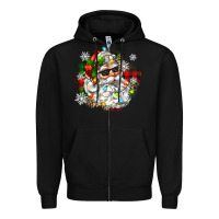 Black santa with sunglasses christmas Zipper Hoodie - Zillion Design Studio