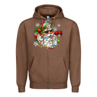 Chestnut santa with sunglasses christmas Zipper Hoodie - Zillion Design Studio