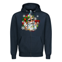Navy santa with sunglasses christmas Zipper Hoodie - Zillion Design Studio