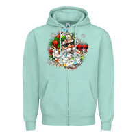 Seafoam santa with sunglasses christmas Zipper Hoodie - Zillion Design Studio