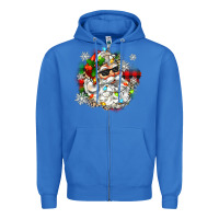 True Royal santa with sunglasses christmas Zipper Hoodie - Zillion Design Studio
