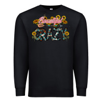 Black beautiful crazy Premium Sweatshirt - CowhideDigitalArt