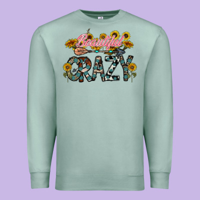Beautiful Crazy Premium Sweatshirt Designed By Cowhidedigitalart