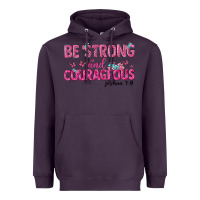 Plum be strong and courageous Heavyweight Hoodie - texasbilliewilder