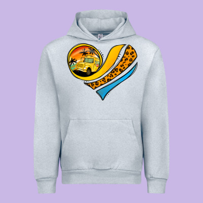 School Bus Heart Urban Hoodie Designed By Jasminsmagicworld