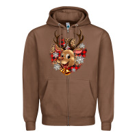 Chestnut reindeer christmas Zipper Hoodie - Zillion Design Studio