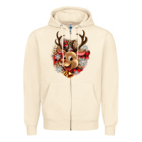 Sandshell reindeer christmas Zipper Hoodie - Zillion Design Studio