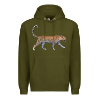 Army Green leopard Premium Hoodie - LillyAllenDesigns